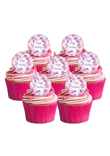 Kuchendekorationen aus essbarem Oblatenpapier, vorgestanzt, Blumenmotiv, Rosa, 24 Stück Kuchendekorationen aus essbarem Oblatenpapier, vorgestanzt, Blumenmotiv, Rosa, 24 Stück von Top That