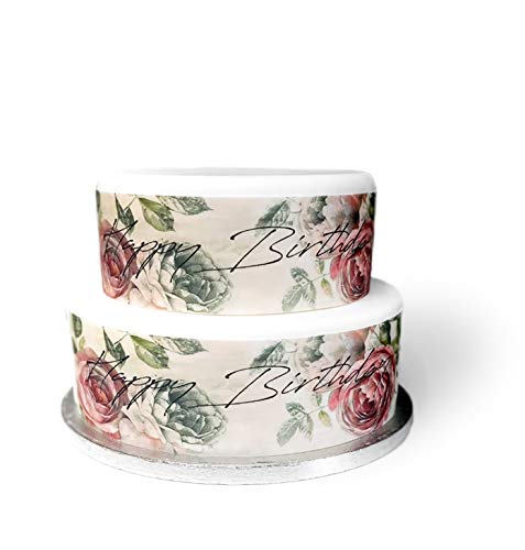 Top That Essbare Deko-Bordüre im Vintage-Stil mit Blumenmotiv – perfekt für größere Kuchen – einfach zu verwenden Top That Essbare Deko-Bordüre im Vintage-Stil mit Blumenmotiv – perfekt für größere Kuchen – einfach zu verwenden von Top That