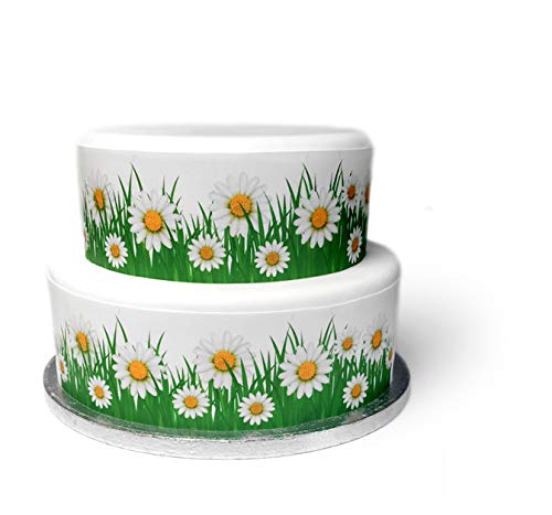 Top That Essbares Deko-Band, Gänseblümchen-Motiv, ideal zum Dekorieren größerer Kuchen, einfach zu verwenden von Top That