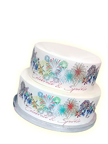 Top That Essbares Dekor-Blatt Celebrate & Sparkle Feuerwerk-Thema Bordüre – Lagerfeuer-Nacht, Neujahr, einfach zu verwenden Top That Essbares Dekor-Blatt Celebrate & Sparkle Feuerwerk-Thema Bordüre – Lagerfeuer-Nacht, Neujahr, einfach zu verwenden von Top That