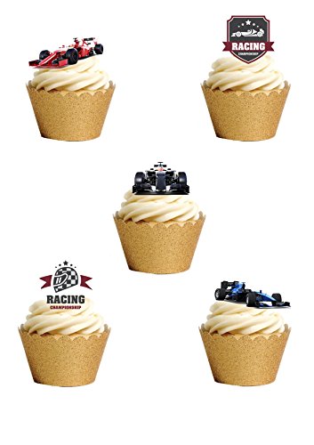 18 Stand Up Premium Essbar Wafer Papier Formula One Racing Auto Kuchen, Stück, vorgestanzt Top, dass von Top That