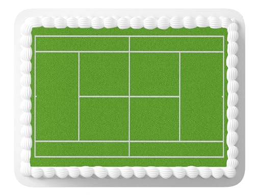 Top That Zuckerfolie, Motiv: Gras-Tennisplatz, DIN A4, bedruckt, 1 Stück, als Dekoration, essbar, Kuchenauflage, perfekt für große Kuchen, Wimbledon Top That Zuckerfolie, Motiv: Gras-Tennisplatz, DIN A4, bedruckt, 1 Stück, als Dekoration, essbar, Kuchenauflage, perfekt für große Kuchen, Wimbledon von Top That