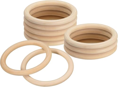 TOP-VIGOR 10 Stück Naturholzringe, 100 mm, unlackierte Holzringe, Holzschlaufen, Anhänger, Verbinder für Makramee, lose Teile, zum Spielen, Basteln und Basteln, Schmuckherstellung, Ornamente TOP-VIGOR 10 Stück Naturholzringe, 100 mm, unlackierte Holzringe, Holzschlaufen, Anhänger, Verbinder für Makramee, lose Teile, zum Spielen, Basteln und Basteln, Schmuckherstellung, Ornamente von Top-Vigor