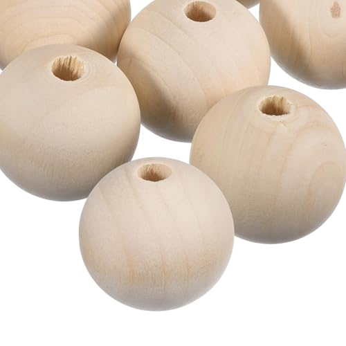 TOP-VIGOR 12 Stück Holzperlen, 50 mm, natürliche, runde Holzperlen, unlackiert, lose Perlen für DIY-Schmuckherstellung, Makramee, handgefertigtes Armband, Wandbehang, Basteln, Malerei, Heimdekoration TOP-VIGOR 12 Stück Holzperlen, 50 mm, natürliche, runde Holzperlen, unlackiert, lose Perlen für DIY-Schmuckherstellung, Makramee, handgefertigtes Armband, Wandbehang, Basteln, Malerei, Heimdekoration von Top-Vigor