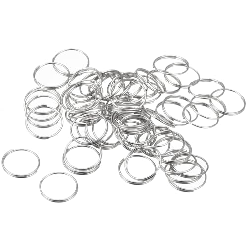 TOP-VIGOR 120 Stück Doppelschlaufen, Spaltringe, 15 x 12,5 x 0,7 mm, Mehrzweck-Schlüsselanhängerschlaufen, runder O-Ring-Schlüsselanhänger für Schlüsselanhänger, Autoschlüssel, Hundemarkenring, DIY von Top-Vigor