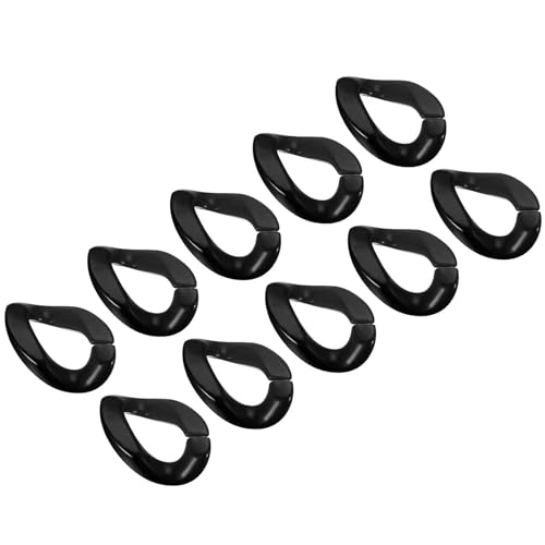 TOP-VIGOR 48 Stück Acryl-Kettenverbindungsringe, 23 mm, Kunststoff, offen, oval, Schnellverbindungsringe, C-Clips, Haken für selbstgemachte Geldbörsen, Brillentaschen, Schlüsselbänder, Ketten von Top-Vigor