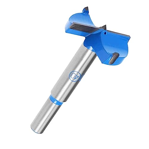 TOP-VIGOR Forstnerbohrer, 40 mm, Wolframkarbid, Holzschneckenbohrer, Lochsägenöffner für Holzbearbeitung, Scharnierlochbohrung, Bohrspitze, Fräser, Blau TOP-VIGOR Forstnerbohrer, 40 mm, Wolframkarbid, Holzschneckenbohrer, Lochsägenöffner für Holzbearbeitung, Scharnierlochbohrung, Bohrspitze, Fräser, Blau von Top-Vigor