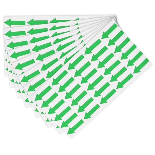 TOP-VIGOR Kleine Pfeil-Aufkleber, 1,2 x 0,5 cm, PVC-Klebeetiketten für Fließrichtung, Fehlermarkierung, Inspektion und Qualitätskontrolle, Grün, 6 Stück von Top-Vigor