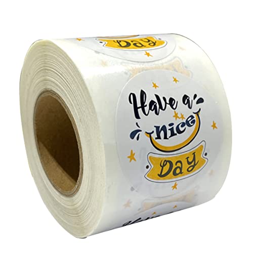 5.1 cm (2 Zoll) "Have a Nice Day"-Aufkleber, dekorativer Business-Dankeschön, selbstklebende Verpackungsetiketten, Umschlag-Versiegelung, Wasserflaschen, 500 Stück pro Rolle von Top label
