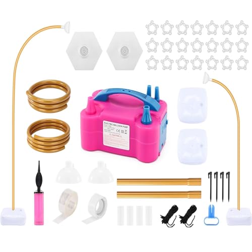 Ballonbogen-Set und Ballonpumpe, elektrisch, 2,5 m & 1,5 m, halber Ballonbogenständer mit Basis, Ballonfüller und goldener Ballonständer für Hochzeitstag, Geburtstag, Babyparty Ballonbogen-Set und Ballonpumpe, elektrisch, 2,5 m & 1,5 m, halber Ballonbogenständer mit Basis, Ballonfüller und goldener Ballonständer für Hochzeitstag, Geburtstag, Babyparty von TopDirect