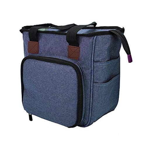TopHomer (Blau) Tasche zum Stricken, tragbarer Garn-Organizer zum Transport von Projekten, Häkelnadeln und Stricknadeln von TopHomer