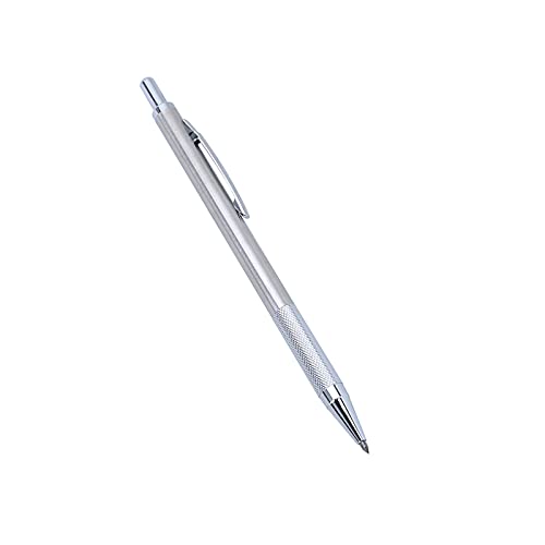 1 x Anreißstift mit Wolframkarbidspitze, Metallstift-Werkzeug, Gravur, Ätzkurven-Stift mit Clip für Edelstahl, Keramik/Glas/Metallblech, silberfarben von TopHomer