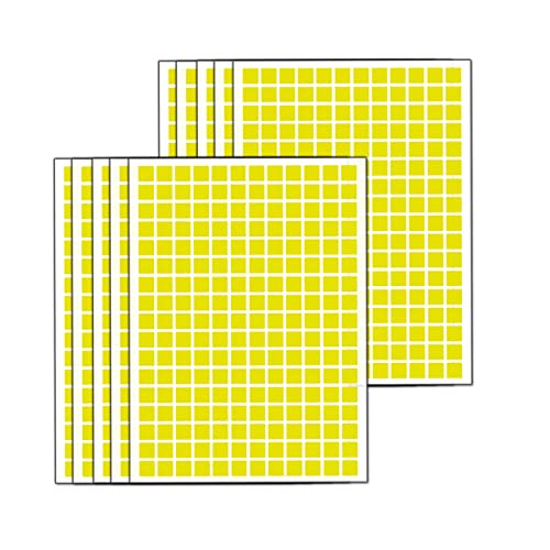 10 Blatt quadratische Farbcodierungsetiketten farbige Aufkleber 15mm bunte Farbcodierungsetiketten, Büro Schule Planer Beschriftung Umzugskarton Bücher Scrapbook Markierung, ablösbar - Gelb von TopHomer