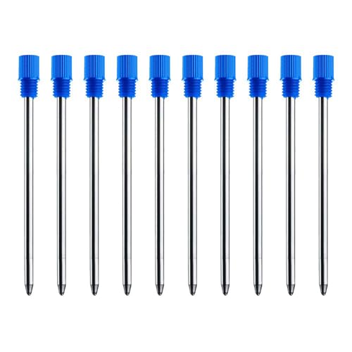 10 Stück 7 cm Kugelschreiberminen aus Metall, 0,5mm Mittlere Spitze Kugelschreiber Minen, Schwarze oder Blaue Kompatible Tintenminen Kugelschreibermine, Kugelschreiberminen Blau von TopHomer