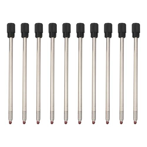 10 Stück 7 cm Kugelschreiberminen aus Metall, 0,5mm Mittlere Spitze Kugelschreiber Minen, Schwarze oder Blaue Kompatible Tintenminen Kugelschreibermine, Kugelschreiberminen Schwarz von TopHomer