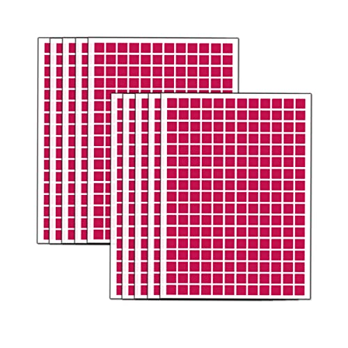 10 Stücke Quadrat Aufkleber Selbstklebend Sticker Farbkodierung Etiketten 15mm Farbkodierung Punktaufkleber Markierungspunkte in 11 Farben für Büro, Schule, Kalender, Karten-Aufkl - Rosa Rosa von TopHomer