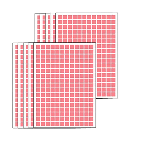 10 Stücke Quadrat Aufkleber Selbstklebend Sticker Farbkodierung Etiketten 15mm Farbkodierung Punktaufkleber Markierungspunkte in 11 Farben für Büro, Schule, Kalender, Karten-Aufkl - Rosa von TopHomer