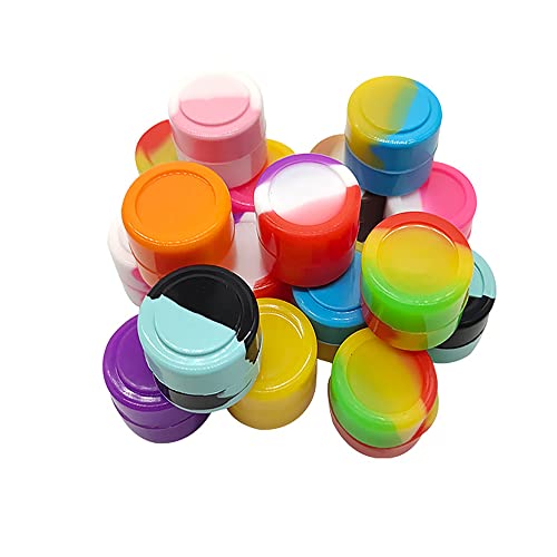 TopHomer Leere Probentöpfe, Mini-Silikonbehälter, 2 ml, Antihaftwachsbehälter, Verpackung für ätherisches Öl, rund, für Öl, Wachskonzentrat, zufällige Farbe, 10 Stück von TopHomer