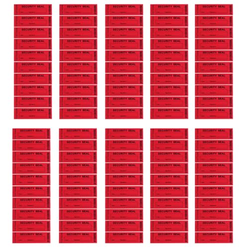 100 Stück Sicherheitsversiegelungsetiketten, Manipulationssichere Sicherheitsgarantie Ungültigkeitsaufkleber/Etiketten/Siegel mit Seriennummern (Rot, 85 mm x 25 mm) von TopHomer