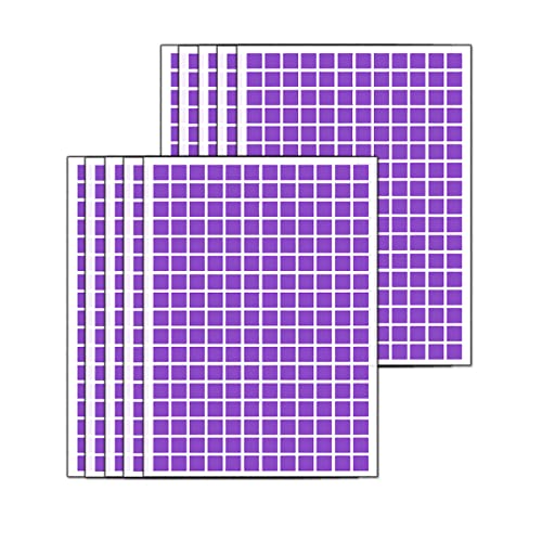 1760 Stück farbige Kodierungsaufkleber, 15 mm Quadratische Etiketten Entfernbare Markierungsetiketten Farbige Punkte für Planer Beschriftung Umzug Bücher Büro, Lila von TopHomer