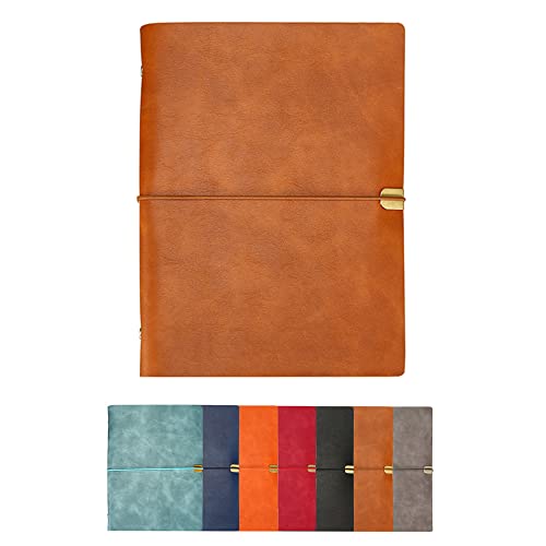 2 STÜCKE A5 Leder Notizbuch, 23 x 17 cm, 200 Seiten nachfüllbar Vintage Reisetagebuch Notizblock Tagebuch, mit Liniengummiband, Geschenk für Geburtstag, Pad Notes Persönliches Notizbuch (Braun) von TopHomer