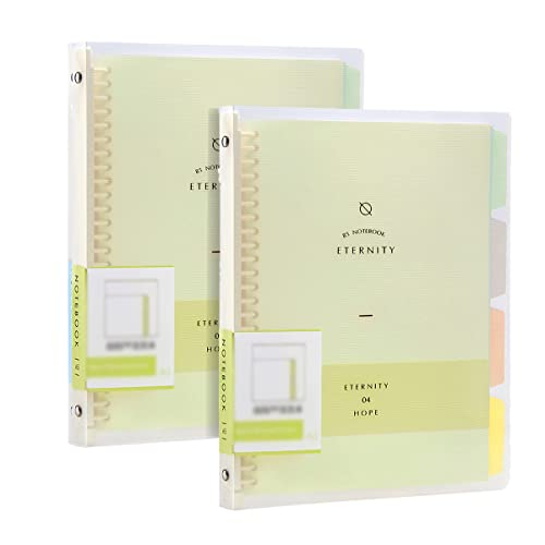 2 Stück A5 Spiral Dotted Notizbuch, PP Loseblatt Notebook Transluzenter mit Vierfarbigem Indexetikett 2 Stück A5 Spiral Dotted Notizbuch, PP Loseblatt Notebook Transluzenter mit Vierfarbigem Indexetikett von TopHomer