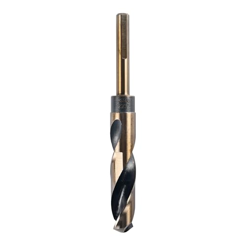 23/32 Zoll 3-Flats Bohrer HSS M35 Hochgeschwindigkeitsstahl Reduzierter Schaft Spiralbohrer 3/8 Zoll Dreieckschaft Durchmesser & 7.6 cm Arbeitslänge für Metall, Edelstahl und legierten Stahl von TopHomer