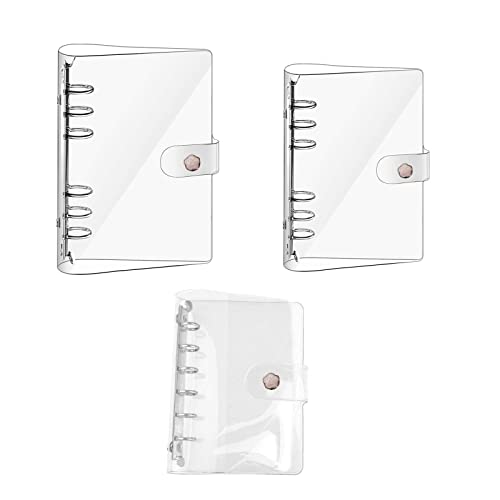 3 x Ordnerhülle, transparent, weich, PVC, 6-Loch, Ringbuch, nachfüllbar, Papierbinder, wasserdicht, lose Blätter, Notizbuch, Ordner, persönlicher Planer, Binderhülle für Tagebuch (A5/A6/A7) von TopHomer