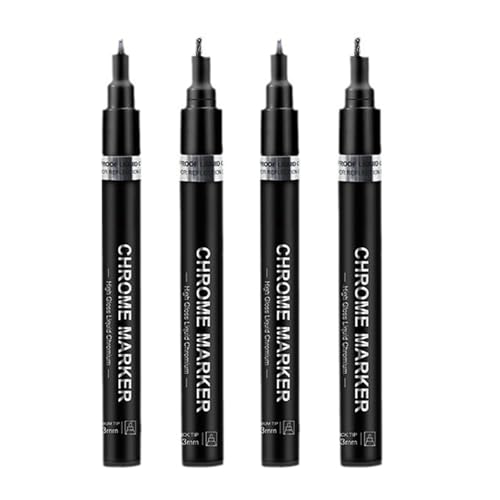 4Stück Metallic Chrommarker, Permanentmarker in Farbe, Acrylstifte zum Spiegeln, Epoxidharz Werkzeuge, reflektierender Chrom Farbstift, Oberflächen Farbstiftmarker zum Malen von DIY Basteln (Silber) 4Stück Metallic Chrommarker, Permanentmarker in Farbe, Acrylstifte zum Spiegeln, Epoxidharz Werkzeuge, reflektierender Chrom Farbstift, Oberflächen Farbstiftmarker zum Malen von DIY Basteln (Silber) von TopHomer