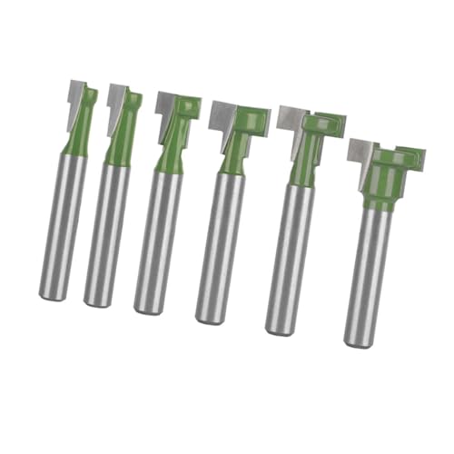 6 Stück T-Nut-Fräser, Fräser-Set für die Holzbearbeitung, Schlüsselloch-Nutwerkzeuge für den Möbelbau, Holzhandwerksproduktion(1/4" Schaft) von TopHomer