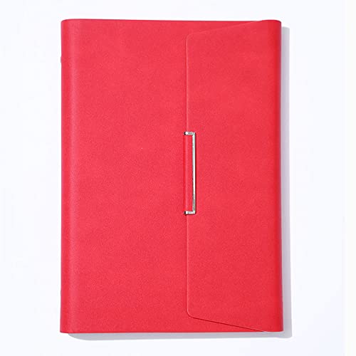 A5 Leder Ringbuch, 6 Runde Ringe Nachfüllbar Notebook Binder, mehrere Taschen zum Aufbewahren von Karten, 100 Blatt Papier von TopHomer