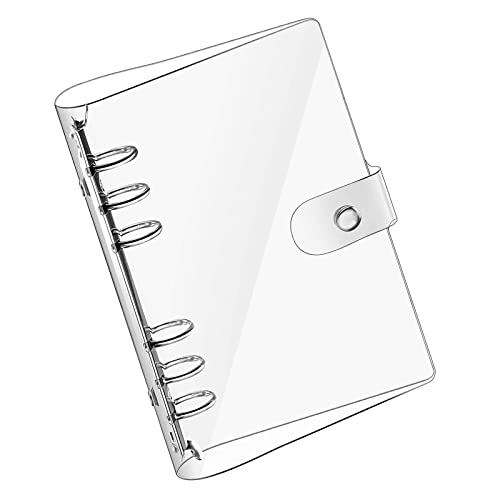 A5-Ringbuch-Abdeckung, transparent, weich, PVC, 6-Loch-Ringbuch, nachfüllbarer Papierordner, wasserdicht, Loseblatt-Notizbuch-Ordner, persönlicher Planer, Binder-Abdeckung für Tagebuch von TopHomer