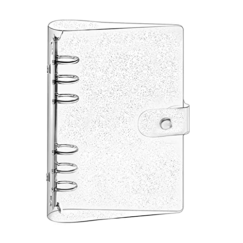A5 Ringbuchhülle, transparentes, weiches PVC, 6-Loch-Ringbuch mit Glitzer, nachfüllbarer Papierbinder, wasserdichter Loseblatt-Notizbuchordner, persönlicher Planer, Binderhülle für Tagebuch A5 Ringbuchhülle, transparentes, weiches PVC, 6-Loch-Ringbuch mit Glitzer, nachfüllbarer Papierbinder, wasserdichter Loseblatt-Notizbuchordner, persönlicher Planer, Binderhülle für Tagebuch von TopHomer