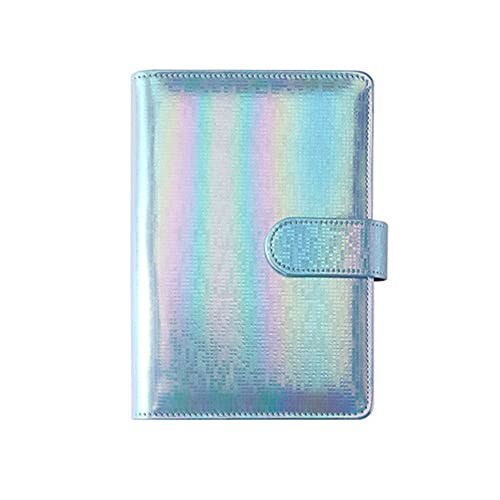 A6 PU Leder Ringbuch, Nachfüllbare 6 Runde Ringbucheinband, Business Notizbuch Binder Notizblock und Meeting Notizbuchhülle für Reisen Schreiben Notizbuch Tagebuch (Laser Blau) von TopHomer