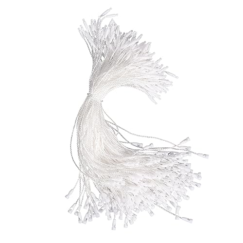 Hängeetikett aus Baumwolle mit Verschlussetiketten, Schnur, natürliche Schnur, Kugelverschluss für Preis, Geschenkanhänger, Modebekleidung, Kleidung, Schmuck, Gepäckzubehör, 20 cm, 200 Stück, weiß von TopHomer