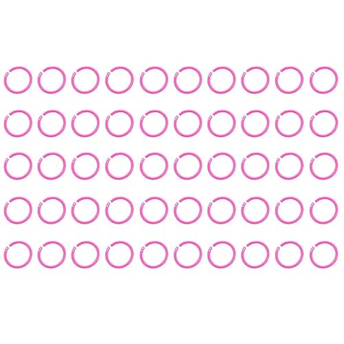 Kunststoff-Binderinge für lose Blätter, 50 Stück, rosa, runde Buchring-Clips, Schlüsselringe für Bastelarbeiten, Dokumente, Notizbuch, Papier, Karteikarten, 28 mm Kunststoff-Binderinge für lose Blätter, 50 Stück, rosa, runde Buchring-Clips, Schlüsselringe für Bastelarbeiten, Dokumente, Notizbuch, Papier, Karteikarten, 28 mm von TopHomer