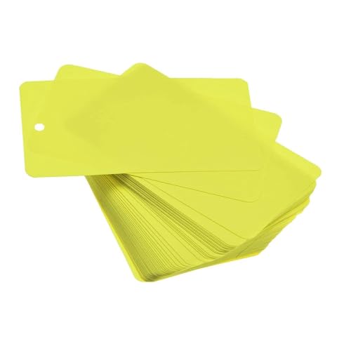 Kunststoff-Versandanhänger, wasserdicht, blanko, Logistiketiketten, Hängeetikett mit Öse für Produktidentifikation, Outdoor-Etikettierung (gelb) von TopHomer