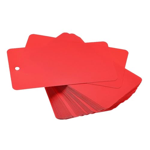 Kunststoff-Versandanhänger, wasserdicht, blanko, Logistiketiketten, Hängeetikett mit Öse für Produktidentifikation, Outdoor-Etikettierung (rot) von TopHomer