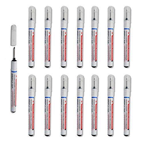 Permanentmarker für 0,7–1 mm extra lange Spitze, Markerstift, schwarz (15 Stück) von TopHomer
