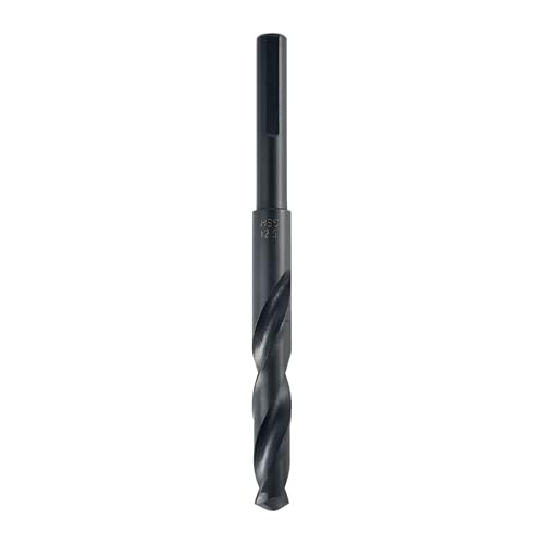 Reduzierter Schaft Spiralbohrer, 12,5 mm Schnittdurchmesser HSS Bohrer mit 10 mm (3/8") Schaft für Aluminium Kupfer Kunststoff Holz von TopHomer