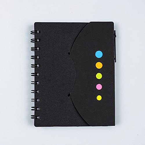 Schwarz 12x16cm Spiral Flip Wirebound Notizbuch mit liniertem PP Hardcover, Kugelschreiber und Haftnotizen für Schule, Business Office Home Writing Note Taking Schwarz 12x16cm Spiral Flip Wirebound Notizbuch mit liniertem PP Hardcover, Kugelschreiber und Haftnotizen für Schule, Business Office Home Writing Note Taking von TopHomer