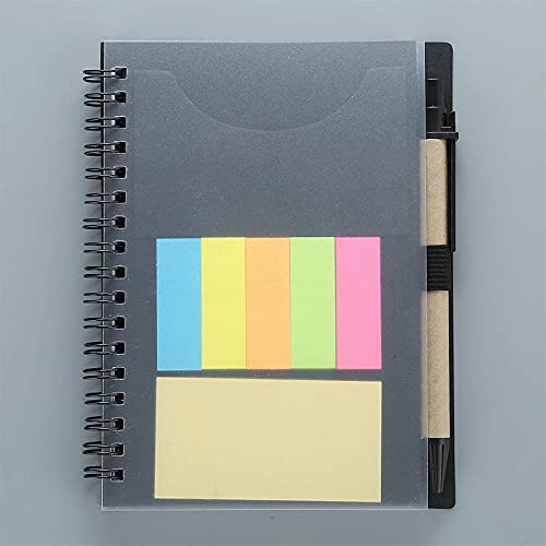 Spiralblock mit Stift, lose Blätter, Kraftpapier-Einband, Notizblock mit Haftnotizen, für Arbeit, Zuhause oder Urlaub, 12 x 16 cm Spiralblock mit Stift, lose Blätter, Kraftpapier-Einband, Notizblock mit Haftnotizen, für Arbeit, Zuhause oder Urlaub, 12 x 16 cm von TopHomer