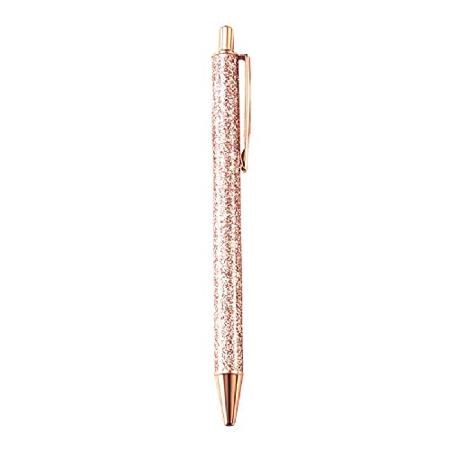 TopHomer 1 Stück Kugelschreiber, 1,0 mm Klick, Einziehbarer Kugelschreiber, Metallstifte, Glitzer, Schwarze Tinte, Mittlere Spitze, Geschenkstifte für Männer, Frauen, Studenten Roségold TopHomer 1 Stück Kugelschreiber, 1,0 mm Klick, Einziehbarer Kugelschreiber, Metallstifte, Glitzer, Schwarze Tinte, Mittlere Spitze, Geschenkstifte für Männer, Frauen, Studenten Roségold von TopHomer