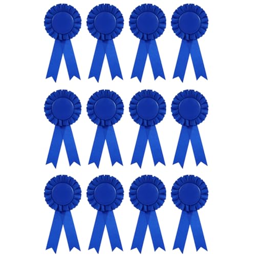 TopHomer 12 Stück Rosetten für Gewinner, Rosettes Medaillen Bänder 1. Platz Preisband Rosettenband für Wettbewerb Turnierschleifen Talentshows Partyzubehör DIY, Blau von TopHomer