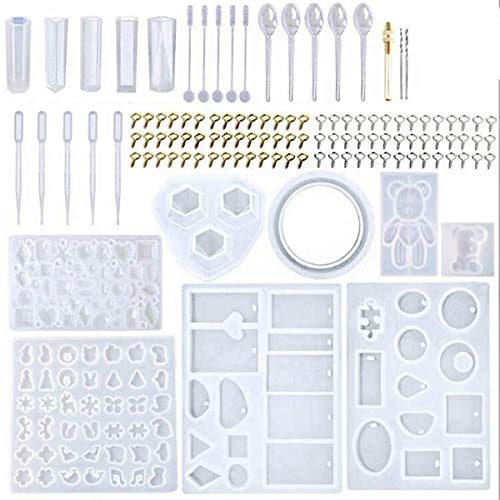 TopHomer 229Stk Schmuck Formen Machen,Schmuck Gießformen Set Resin Anhänger Basteln Gießform Schmuck Silikonform für Schmuckherstellung Anhänger Halskette Schmuckständer DIY Basteln von TopHomer