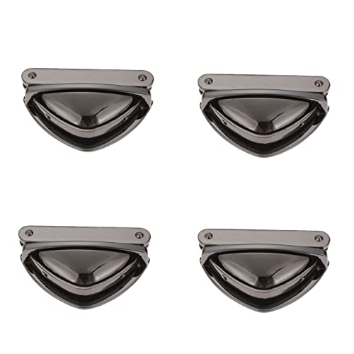 TopHomer 4 Stück Taschenverschluss, 51 mm x 35 mm Metallverschluss Steckschloss Verschluss Catch Tuck Lock für DIY Handwerk Tasche Handtasche Geldbörse Machen (Gun Schwarz) von TopHomer