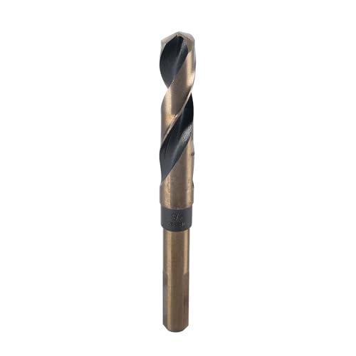 TopHomer Bohrer-Set mit reduziertem Schaft, 1,27 cm Schaft, M35 HSS-Co schwarz und goldfarben, nitrierte Oberfläche, 135 Grad Kreuzspitze, ideal für Holz, Kunststoff und Metall von TopHomer