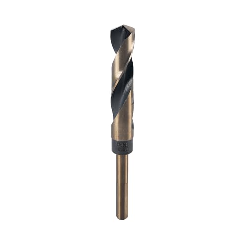 TopHomer Bohrer-Set mit reduziertem Schaft, 1,27 cm Schaft, M35 HSS-Co schwarz und goldfarben, nitrierte Oberfläche, 135 Grad Splitspitze, ideal für Holz, Kunststoff und Metall von TopHomer