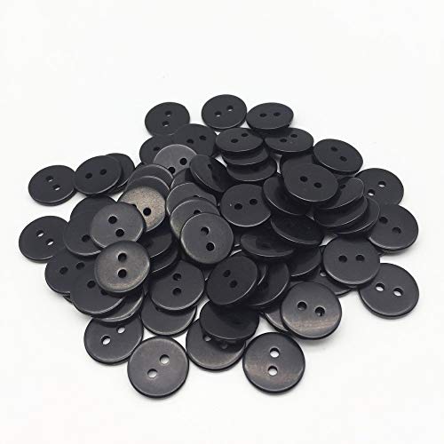 TopHomer Knöpfe aus Kunstharz, gemischt, 8 mm, 2 Löcher, zum Nähen, Scrapbooking, Kartengestaltung, Basteln, Geschenk, Schwarz, 200 Stück TopHomer Knöpfe aus Kunstharz, gemischt, 8 mm, 2 Löcher, zum Nähen, Scrapbooking, Kartengestaltung, Basteln, Geschenk, Schwarz, 200 Stück von TopHomer