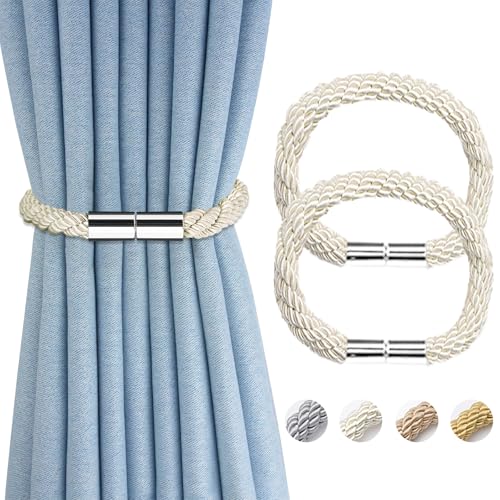 TopHomer Magnetische Vorhang Raffhalter Gardinen Raffhalter für Vorhänge mit Magnet Vorhang Clips Seil Vorhangschnalle Gardinenhalter für Haus und Büro Dekoration 2 Stück Beige TopHomer Magnetische Vorhang Raffhalter Gardinen Raffhalter für Vorhänge mit Magnet Vorhang Clips Seil Vorhangschnalle Gardinenhalter für Haus und Büro Dekoration 2 Stück Beige von TopHomer